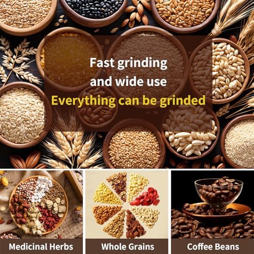 Electric Coffee Grinders，150-300w Silver Spice Grinder, One-Button Operation to Grinder Coffee Beans, Spices, Dry Herbs, Nuts, etc.1 Plastic Brush and 1 Plastic Spoon Included - Image 4