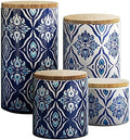 American Atelier Ceramic Kitchen Canister Set Pirouette w/Wooden Lids, 4 PC by American+Atelier