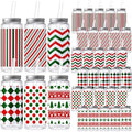 Skylety 30 Pcs Christmas Plastic Cups with Lids Straws 13.5 Oz, Cute by Skylety