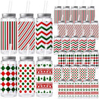 Skylety 30 Pcs Christmas Plastic Cups with Lids Straws 13.5 Oz, Cute by Skylety