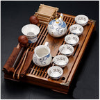 Chinese Gongfu Tea Set - Ceramic Teapot with Cups and Saucer, Includes Buddha Statue - Complete Tea Brewing Set for Home and Tea Ceremonies - Image 2