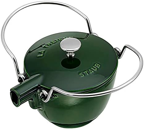 Staub Cast Iron 1-qt Round Tea Kettle - Basil, Made in France - Image 5