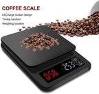 Electronic Scale - Digital Kitchen Scale Coffee Scale Suitable for Jewelry Weighing with Timing Electronic Kitchen Scale (Black 10kg/1g) - Image 4
