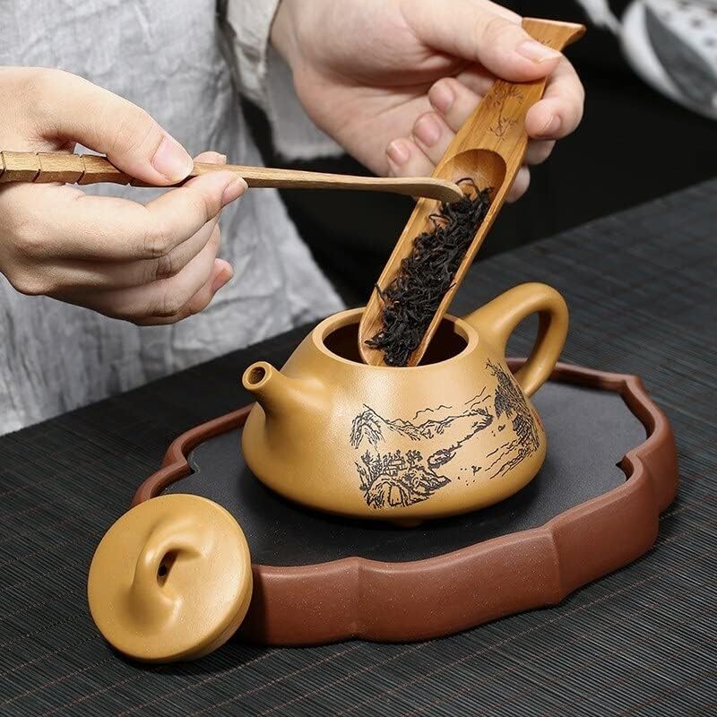 Tea Pots For Loose Tea 200ml Handmade Landscape Painting Teapot Purple Clay Pot Chinese Tea Set Drinking Set Household Decorative Teapot Tea Infuser Pot - Image 5