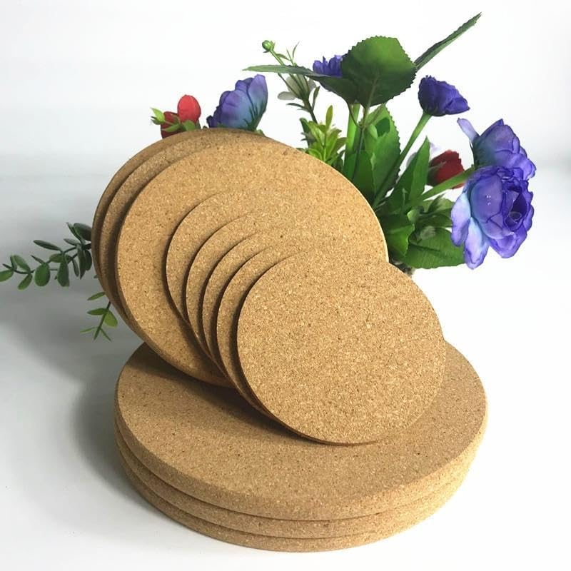 Coasters Cork Coasters, Round & Square, 3-5mm - Image 3