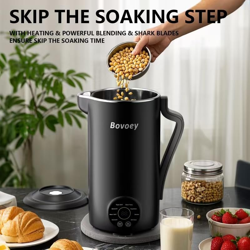 Nut Milk Maker Machine, Automatic Nut Milk Maker for Almond Homemade Milk,Oat,Plant-Based Milk and Countertop Blenders Almond Milk Maker Blenders,40oz Soy Milk Maker Delay Start/Self Clean/Keep Warm - Image 7