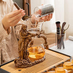 Zurucily Glass Teapot Set with Infuser Semi Automatic Tea Set Magic Teapot (Beauty) - Image 3