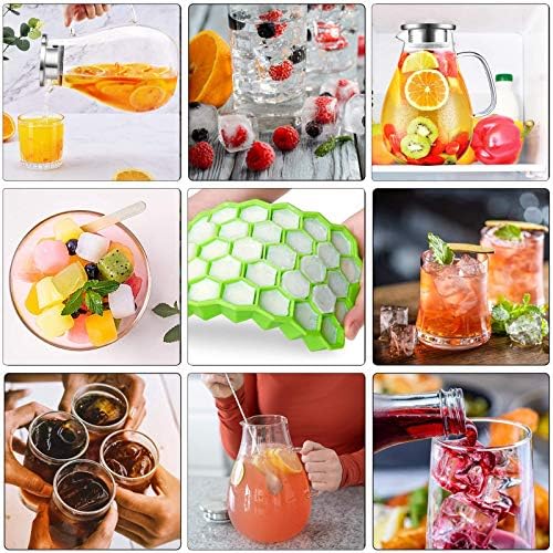 88OZ Glass pitcher with lid and Spout，High Heat Resistance Pitcher water jug for Hot/Cold Water & Iced Tea Wine Coffee Milk and Juice Beverage Carafe with Ice Tray (2.6L) - Image 6