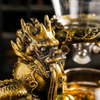 Glass Teapot Set with Infuser Semi Automatic Dragon Tea Set with 6 Small Cups (golden dragon) - Image 2