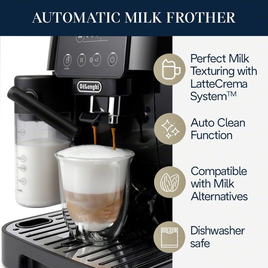 De'Longhi Magnifica Start Automatic Espresso Machine, Milk Frother, Black - Image 5