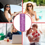 17 oz Bling Stainless Steel Water Bottle Rhinestone Vacuum Water Bottle Glitter Bottles Diamond Vacuum Flask Mug Gift Girls Women (500ml),Rose Red - Image 6