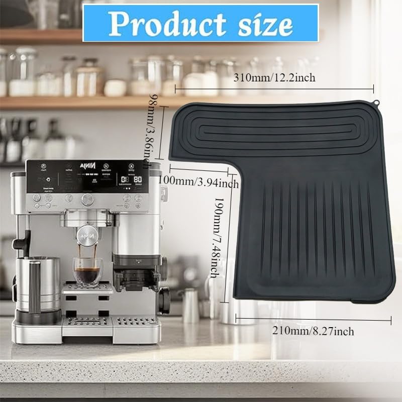 3-in-1 Espresso Accessories Kit Compatible with Ninja Luxe Café ES601 ES701, Aluminum Tamper Station, Silicone Top Mat & Sliding Coffee Bar Mat, Espresso Machine Accessories Organizer - Image 6