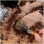 Bristle Coffee Machine Cleaning Brush Black Walnut Wood Grinder Kitchen Maker Cleaner Tool(Brush B) - Image 3