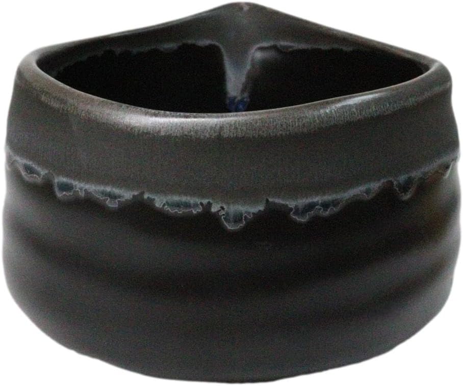Ebros Gift Traditional Reduction Glazed Technique Ceramic Pottery Japanese Matcha Green Tea Bowl 21oz Ceremony Set With Bamboo Whisk and Spoon 4 Piece Set (Black And Grey Charcoal) - Image 4