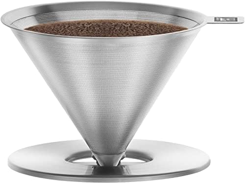 ZWILLING Sorrent Z1024-006 Stainless Steel Coffee Dripper/Mug Set, Double Wall Glass Coffee Mug, Heat Resistant, Cold Insulated, Paperless, Dishwasher Safe, For 1-4 Cups - Image 2