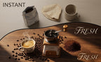 Manual Vintage Ceramic Burr Coffee Grinder with Wooden Base and Drawer, Mini Coffee Grinder with Stainless Steel Bowl, Floral Cafe Pattern, Hand Crank, For Home Kitchen, Travel, Office - Image 3