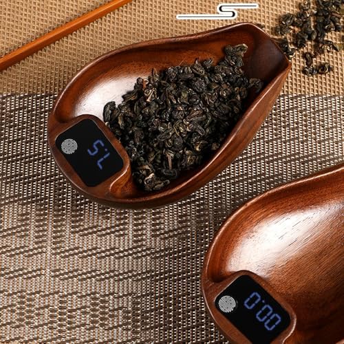 Digital Kitchen Scales Wooden Tea Scale 0.3 to 200g Coffee Bean Weigher Gram Scale, High Accuracy 0.1g 0.01oz - Image 4