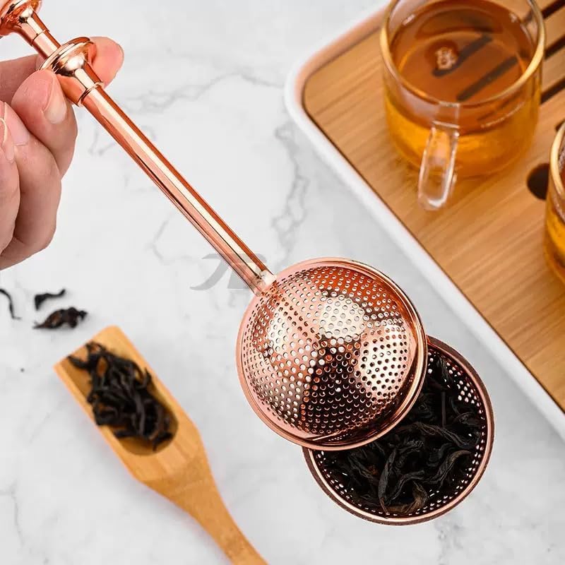 Stainless Steel Tea Ball Infuser with Long Handle, 3 Colors - Image 3