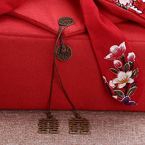 Chinese Traditional Wedding Decoration Supplies Double Happiness Porcelain Tea Set Teapot and Tea Cup 7 Pcs, Red Wedding Porcelain Tea Set, Double Happiness Tea Service Set for Adults - Image 5
