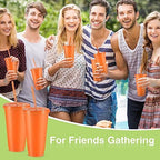 Amyhill 24 Pcs 24 oz Reusable Cups with Lids and Straws, Fluorescent Orange - Image 6