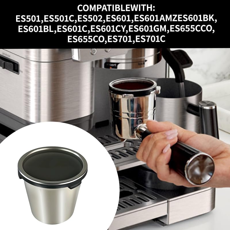 Luxe Cup Filter basket compatible with N inja Luxe Cafe Accessories ES601 ES701，4 cup Coffee Pressurized Porous Filter，Four Cup Portafilter Basket for N inja Luxe Cafe - Image 2