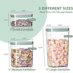 Food Storage Containers with Lids Airtight- 3Pcs BPA-Free Kitchen and Pantry Organization Pop Containers, Leakproof Stackable Kitchen Storage Containers for Cereal, Flour, Sugar (0.5, 1.2, 1.8 QT) - Image 5