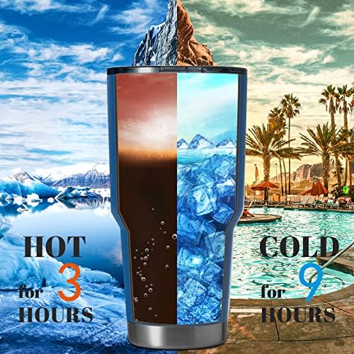 HASLE OUTFITTERS 30oz Stainless Steel Tumbler, Double Wall Vacuum Insulated Travel Mug Tumbler, Durable Insulated Coffee Mug, Gift Box Set (Dark Blue, 12) - Image 4