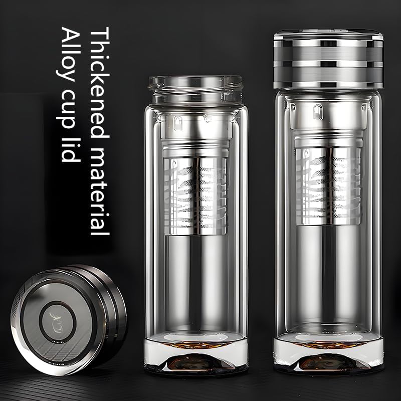 300ml/10oz Thickened premium crystal double-layer glass tea cup, insulated water drinking vessel, multi-purpose sealed beverage bottle, glassware filtered water cup - Image 4