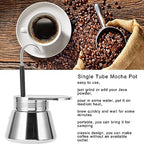 Mocha Pots, Single Spout Tube Stainless Steel Moka Pot Coffee Maker, Portable Hand Pour Latte Classic Coffee Pot for Home Office(16cm-50ml) - Image 3
