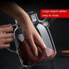 Tea Pot 1L/1.6L Large Capacity Heat-resistant Glass Teapot Flower Teapot Transparent Glass Juice Container Large Teapot Teapot for Infuser (Color : 1000ML) - Image 5