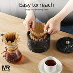 Marble Coffee Filter Holder 6 inch Handmade Black - Image 3