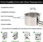 51mm Bottomless Portafilter 3 Ears for CASABREWS CM5418, 3700Essential - Image 2