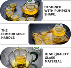 MAGICLULU Creative Pumpkin Shaped Heat Resistant Glass Teapot with Removable Infuser Kung Fu Tea Maker for Loose Leaf Tea Elegant and Easy to Clean Glass Infuser - Image 7