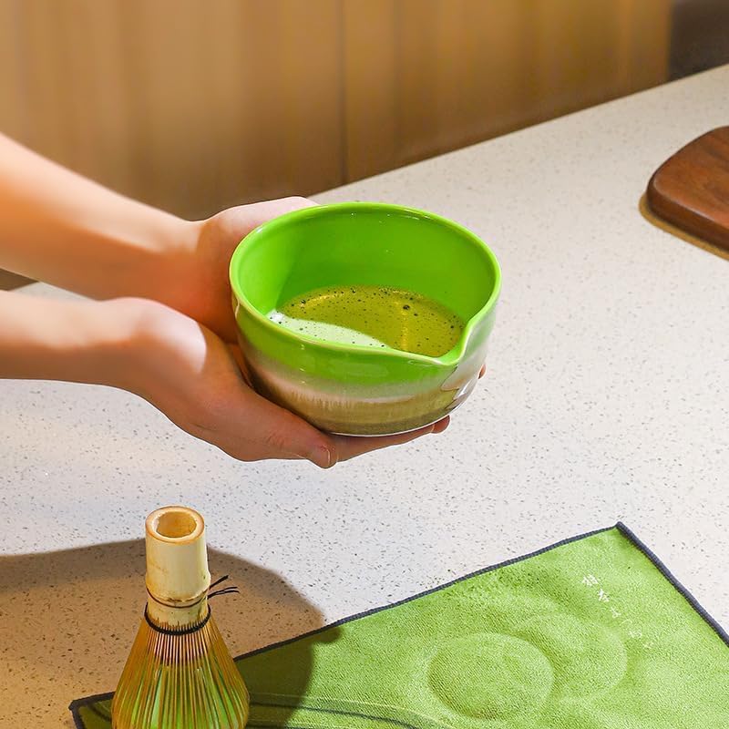Matcha tea bowl set, 7-piece ceremony set for beginners, traditional bamboo whisk, matcha water boiler stand, tea bowl gift set - Image 4