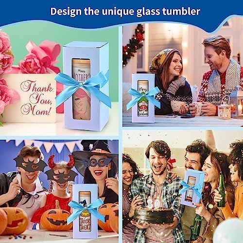 16oz Frosted Sublimation Glass Tumbler with Bamboo Lid, 8-Pack Set - Image 3