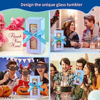 16oz Frosted Sublimation Glass Tumbler with Bamboo Lid, 8-Pack Set - Image 3