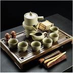 Chinese Gongfu Tea Set - Ceramic Teapot with Cups and Saucer, Includes Buddha Statue - Complete Tea Brewing Set for Home and Tea Ceremonies by Unknown