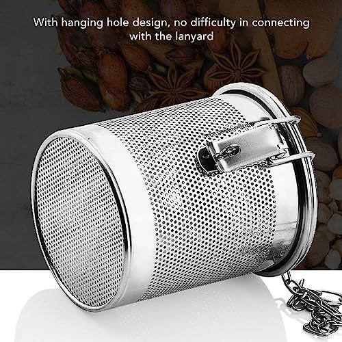 Gavigain Stainless Steel Spice Infuser Basket with Hanging Chain, Locking Seasoning Strainer Extra Fine Mesh Loose Leaf Tea Steeper for Brew Tea Spices & Seasonings - Image 2