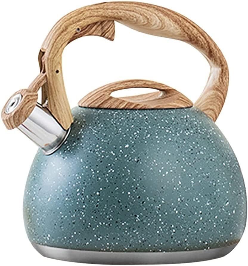 HEAGER Ceramic teapot, Stove Top Kettle, Whistling Kettle, Tea Infuser,Tea Pot, Stainless Steel Whistling Tea Kettle Stovetops Food Grade Teapot with Heat-Proof Handle by HEAGER