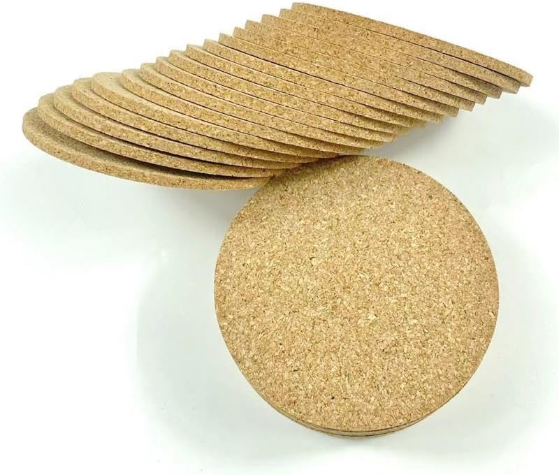 Coasters Cork Coasters, Round & Square, 3-5mm - Image 2
