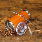 COMOOO 20oz Double Wall Vacuum Insulated Travel Mug Bulk Stainless Steel Tumbler with Lid and Straw Durable Powder Coated Insulated Coffee Cup for Cold & Hot Drinks (Orange, 12 pack - Image 6