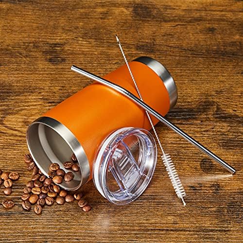 COMOOO 20oz Double Wall Vacuum Insulated Travel Mug Bulk Stainless Steel Tumbler with Lid and Straw Durable Powder Coated Insulated Coffee Cup for Cold & Hot Drinks (Orange, 12 pack - Image 6