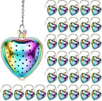 Sumind 50 Pcs 2" Stainless Steel Heart Mesh Tea Strainer Ball, Rainbow by Sumind
