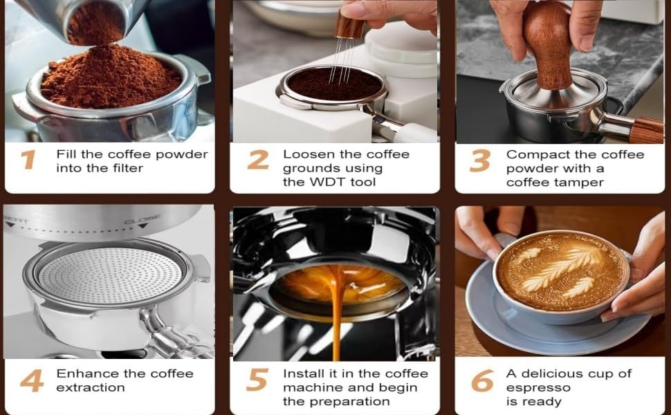58.5mm,Espresso Accessories Kit, 24PCS Coffee Tamper Set ， Barista Kit, WDT Tool,stainlesss Frothing Pitcher, Stirrer, Tamper Mat, Latte Art Pen ， Coffee puck screen - Image 6