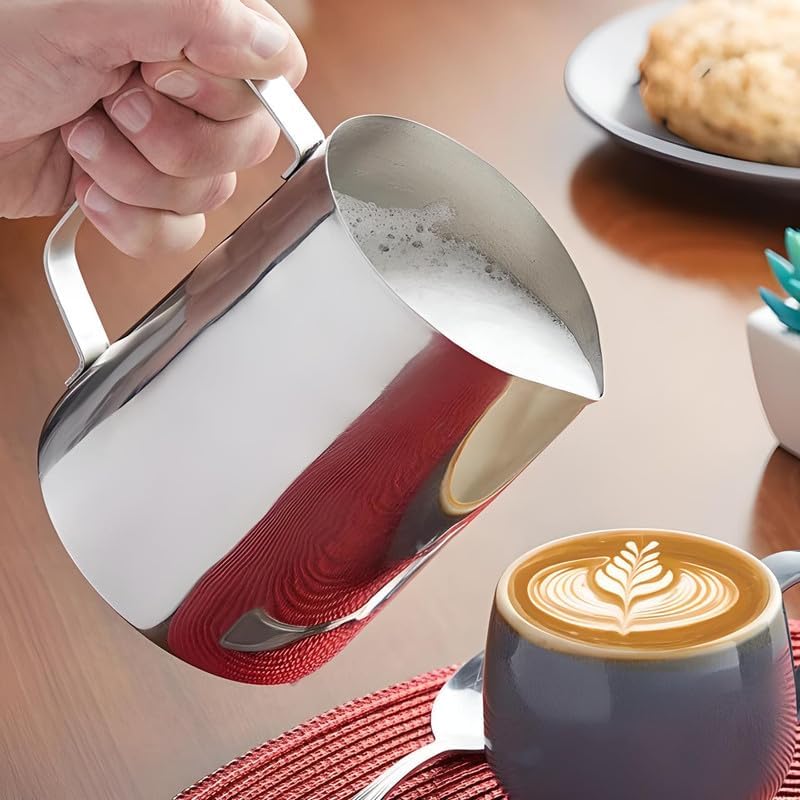 OCS Parts 33 oz Stainless Steel Frothing Pitcher with Frothing Thermometer - Image 2