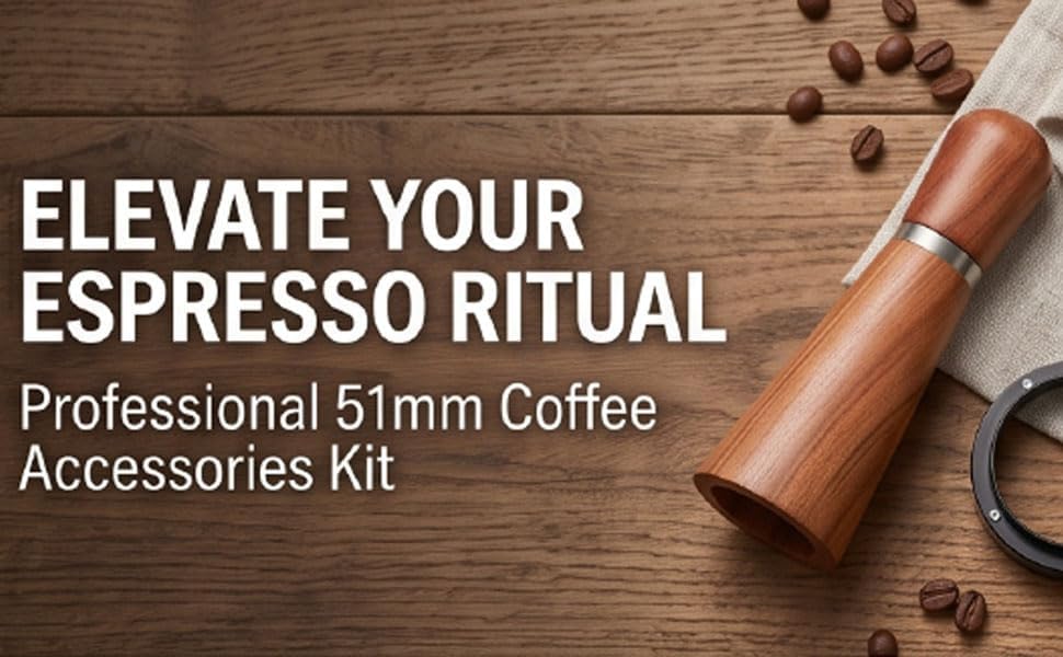 Asixxsix 51mm Espresso Accessories Kit, Tamper, Dosing Funnel, Tamper Mat - Image 4