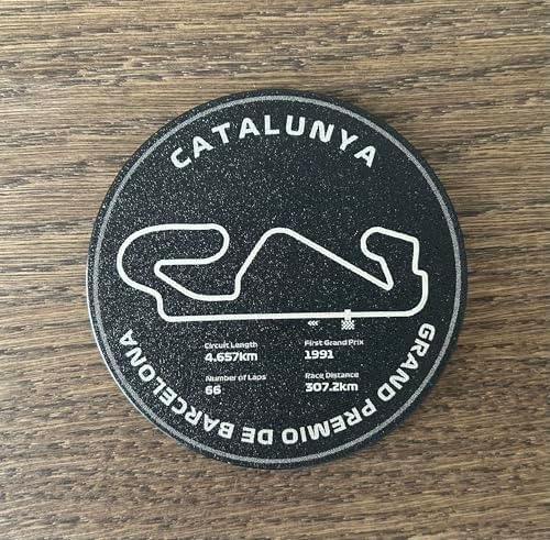 Formula 1 Racing Circuit Coaster Set with Holder, Cork Bottom, Monaco Silverstone Austin Catalunya Monza Track Design, Motorsport Fan Gift, Desk Decor - Image 6