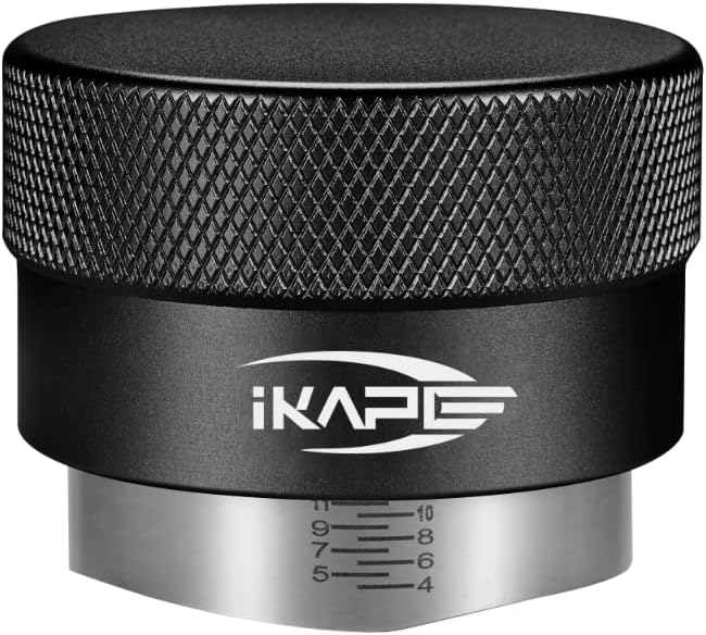 IKAPE Coffee Products, 53MM Coffee Distributor, Gravity Adaptive Espresso Distributor Fits All 54MM Espresso Portafilter, Compatible with 54MM Breville Bottomless Portafilter (Black) by IKAPE