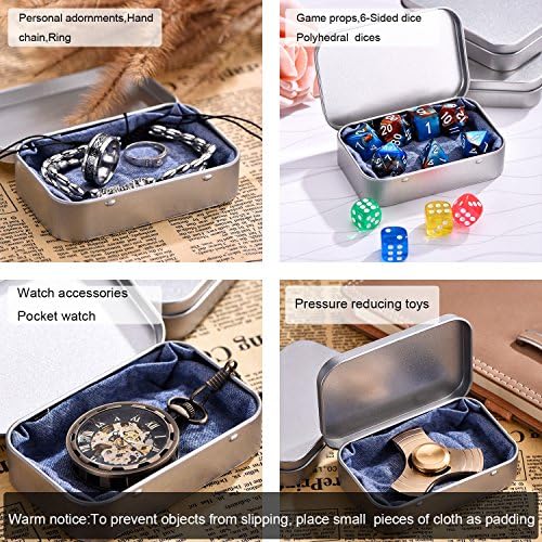Hotop 40 Pack Metal Rectangular Empty Hinged Tins 3.75 x 2.45 x 0.8 Inch Box Containers with Lids Mini Portable Box Small Storage Kit, Home Organizer (Silver) - Image 4