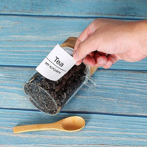 Glass Jar with Screw Lid and Spoon, 6 Pack16 OZ Tea Containers for Loose Leaf Tea, Salt and Sugar Containers for Countertop, Yogurt Jars for Overnight Oatmeal - Image 5